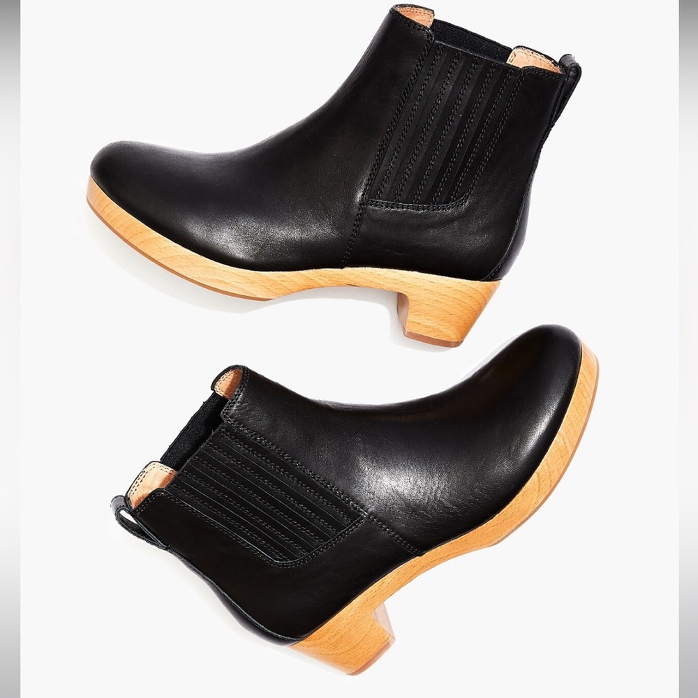 Madewell Black Genuine Leather Clog Boot
